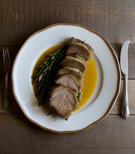 Rack of Lamb in Mustard Crust With Northern White Beans recipe image