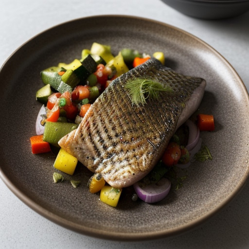 Rainbow Trout With Grilled Vegetable Salsa recipe image