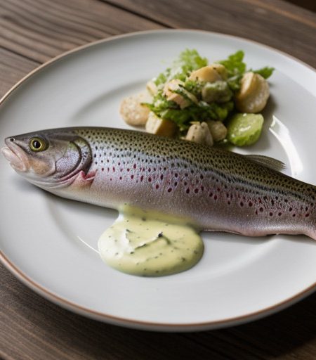 Rainbow Trout With Roasted Garlic Mayonnaise recipe image