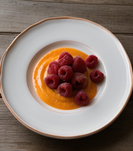 Raspberries With Peach Puree recipe image