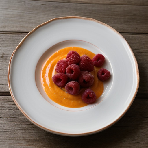 Raspberries With Peach Puree recipe image