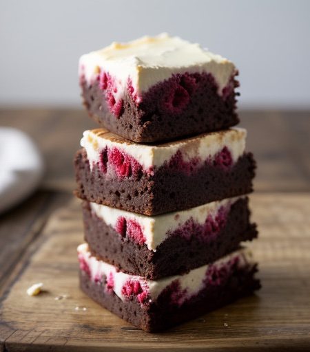 Raspberry Cream Brownie Wedges recipe image