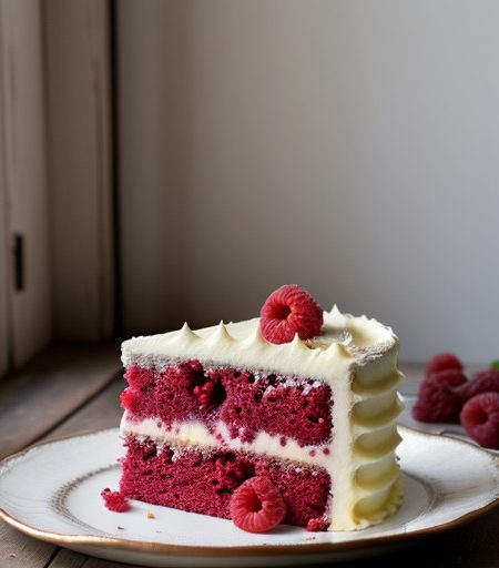 Raspberry Laced Vanilla Cake recipe image