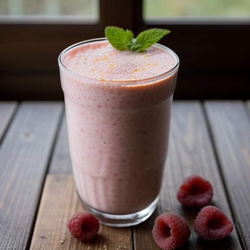 Raspberry Peach Breakfast Shake recipe image
