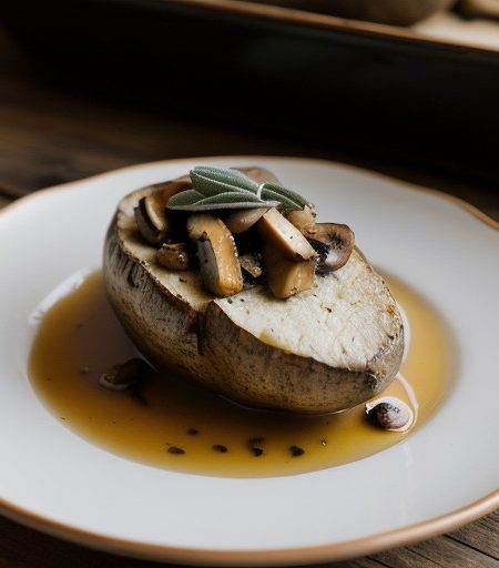 Rebaked Potato With Tofu-Mushroom Stuffing recipe image