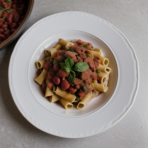 Red Beans With Pasta Sausage and Tomatoes recipe image