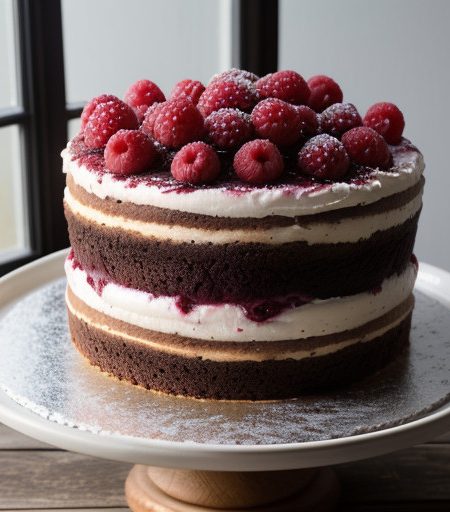 Red & Black Raspberry Pudding Cake recipe image