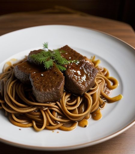 Red Cooked Beef With Gravy Noodles recipe image