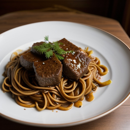 Red Cooked Beef With Gravy Noodles recipe image