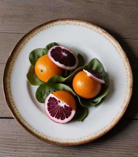 Red Lettuce Quarters With Oranges recipe image