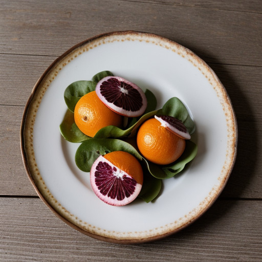 Red Lettuce Quarters With Oranges recipe image
