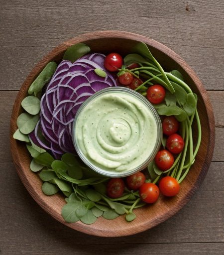 Red Onion Salad With Avocado Dressing recipe image