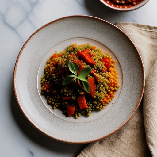 Red Pepper Couscous Ring With Vegetables recipe image