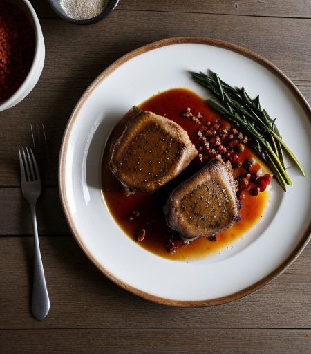 Red Pepper Glazed Pork Chops recipe image
