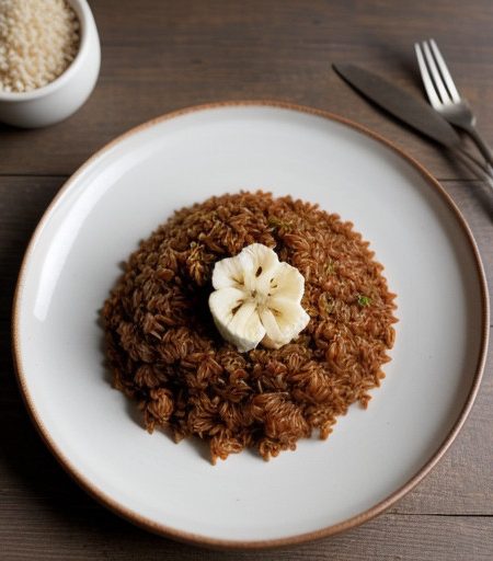 Red Rice W/Diced Bananas and Curried Cauliflower recipe image