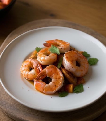Red Skies at Night (Spicy Mango Shrimp on Wil recipe image