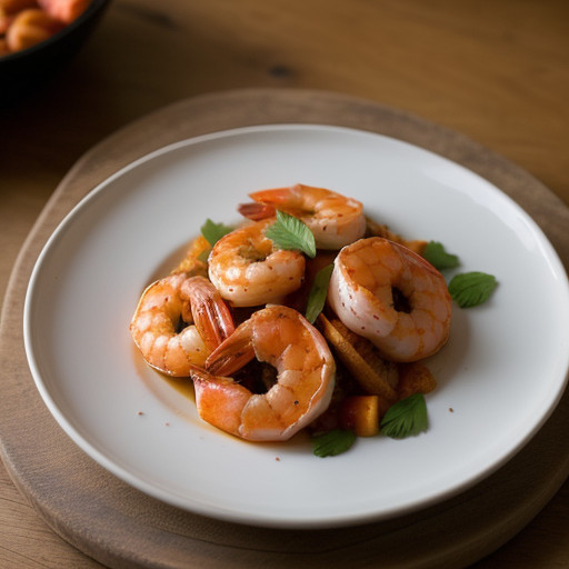 Red Skies at Night (Spicy Mango Shrimp on Wil recipe image