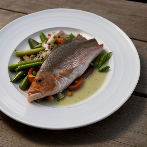 Red Snapper With Spring Vegetable Vinaigrette recipe image