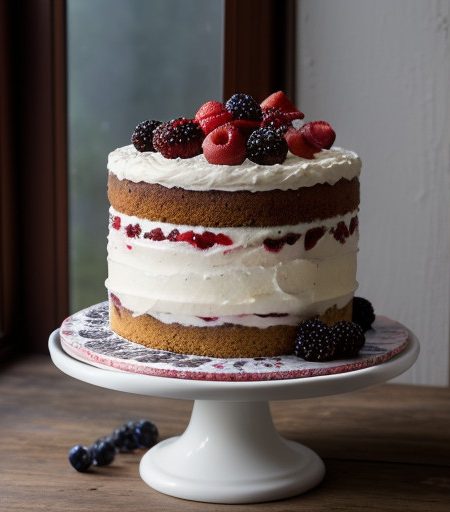 Red Soaked Fresh Fruit Cake recipe image