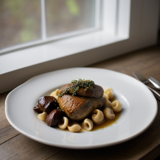 Red Wine Braised Chicken With Orecchiette Pas recipe image