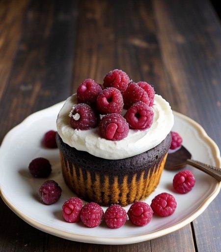 Red and Black Raspberry Pudding Cake recipe image