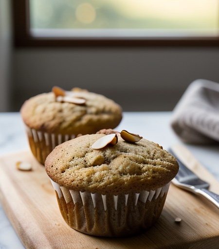 Refrigerator Pear-Almond Muffins recipe image