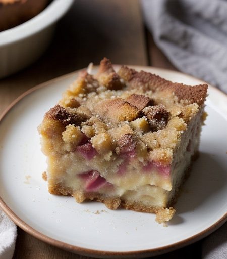 Rhubarb Coconut Bread Pudding recipe image