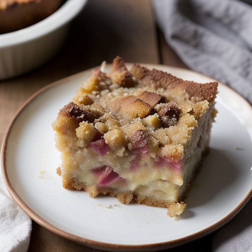 Rhubarb Coconut Bread Pudding recipe image