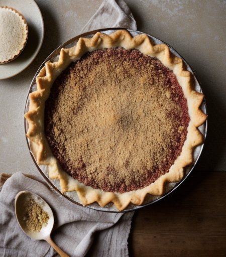 Rhubarb Custard Pie With Crumb Topping recipe image