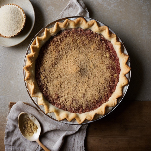 Rhubarb Custard Pie With Crumb Topping recipe image