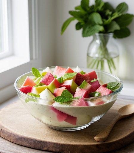 Rhubarb & Melon Salad recipe image