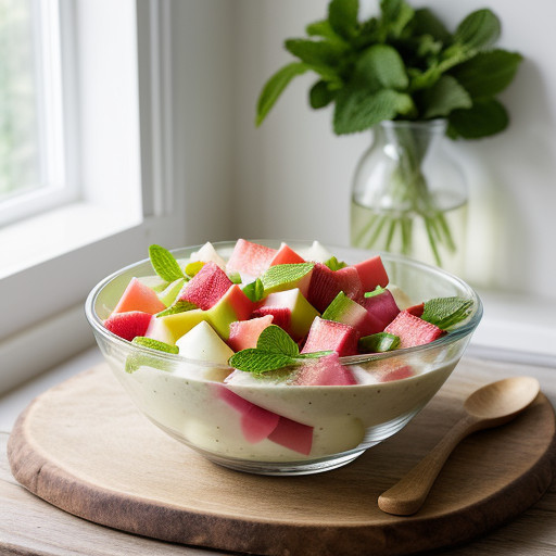 Rhubarb & Melon Salad recipe image