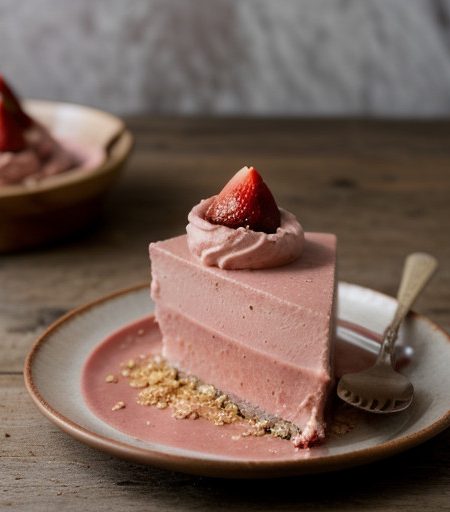 Rhubarb Mousse With Strawberry-Gin Sauce recipe image