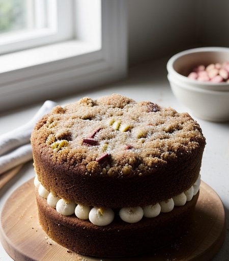 Rhubarb & Nut Streusel Cake recipe image