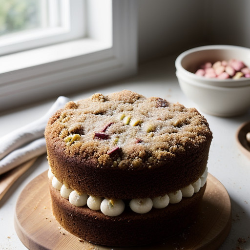 Rhubarb & Nut Streusel Cake recipe image