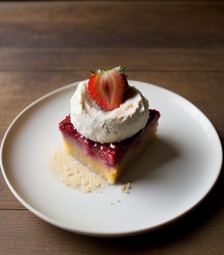 Rhubarb Pudding With Strawberries (Cancer recipe image