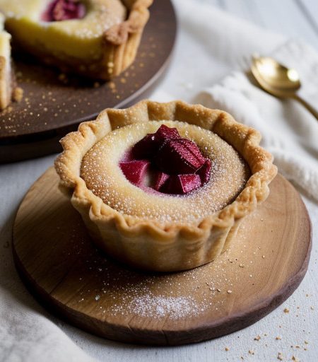 Rhubarb Tarts With Walnut Pastry recipe image