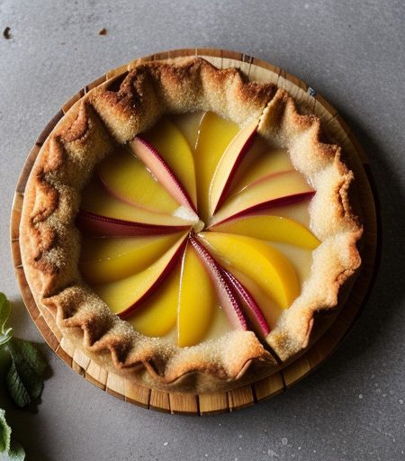 Rhubarb and Peach Tart - House Beautiful recipe image
