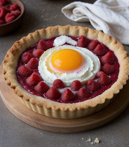 Rhubarb and Raspberry Tart recipe image