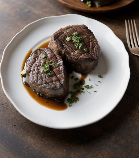 Rib Eye Steaks With Mixed Mushroom Saute - Bon Appetit recipe image