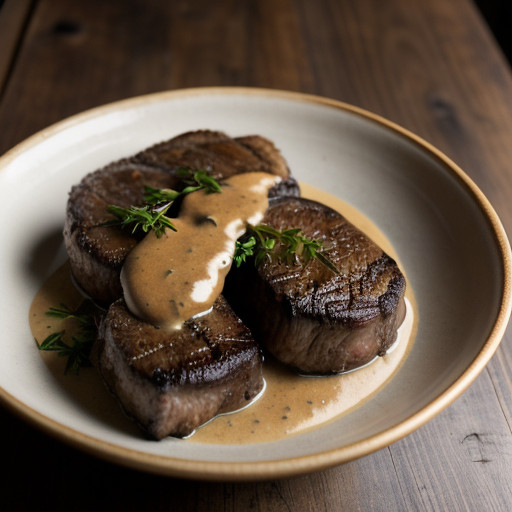 Rib Eyed Steaks With Mushroom Sauce recipe image