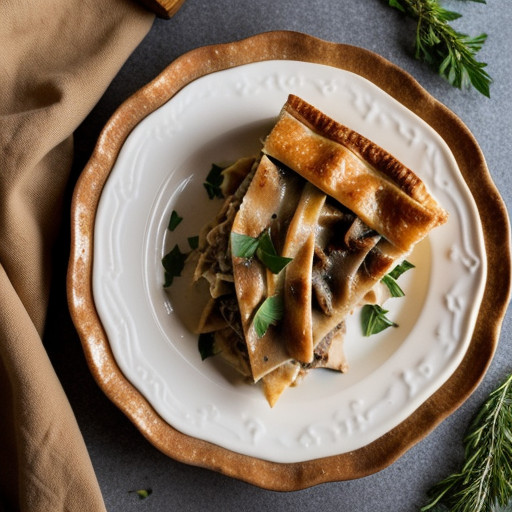 Ribbed Penne~ Mushroom & Ham Pie recipe image