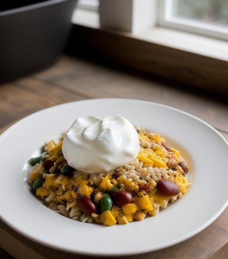 Rice~ Cheese~ Chili Medley recipe image