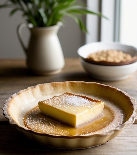 Rice Flan Tart With Candied Ginger recipe image