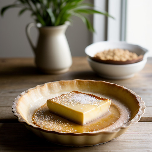 Rice Flan Tart With Candied Ginger recipe image