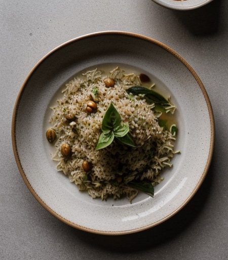 Rice Pilaf With Basil & Pine Nuts recipe image
