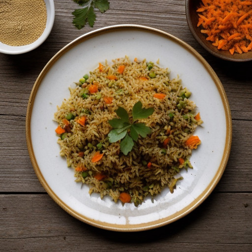 Rice Pulao With Carrots & Green Peas recipe image