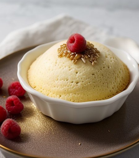 Rice Souffle With Raspberry Sauce recipe image