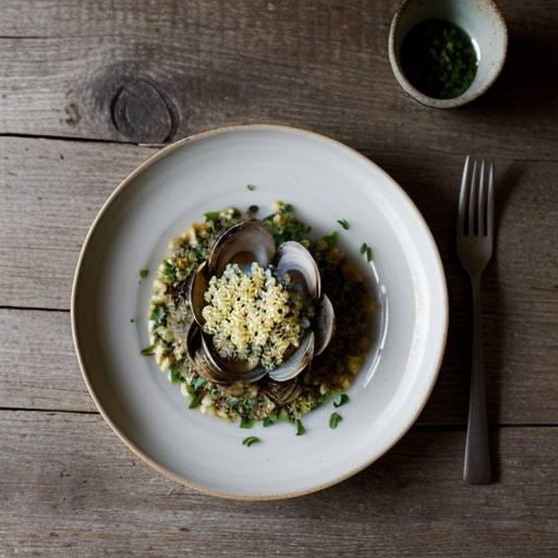 Rice With Clams & Cilantro Butter recipe image