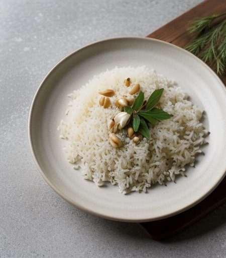 Rice With Garlic and Pine Nuts recipe image